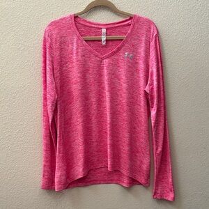 Under Armour Women's Heathered Pink Long Sleeve Tee
